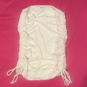 White Ruched Fabric Cover